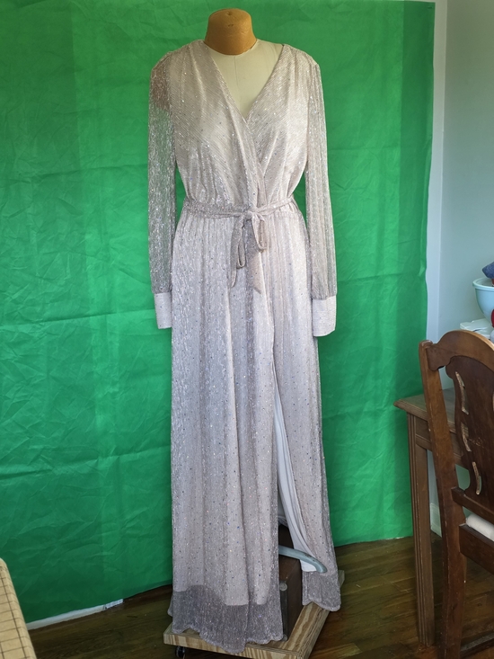 Baltic Born Dresses & Skirts - Baltic Born Cream Sheer Sparkle Trim Maxi Dress Event  Black Tie Glam